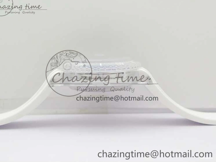 KZF Best Transparent on Phantomlab Rubber Edition VR3135 Dial Blue Light Strap White Submariner 0219